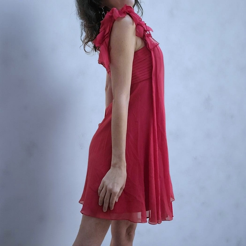BCBG Maxazria 100% Silk Crimson Red Dress - Picture 6 of 15
